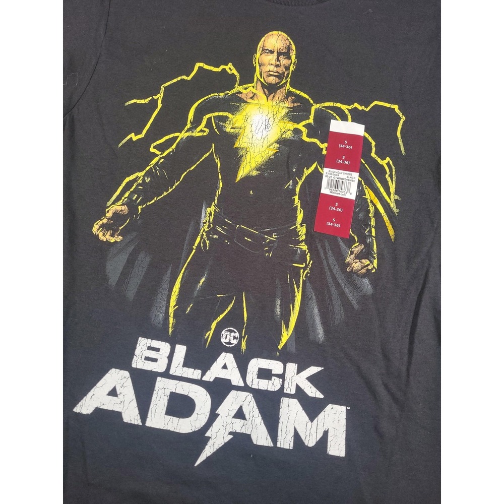 Black Adam T-Shirt Mens Small Black DC Comics Movie Graphic Tee Mad Engine
